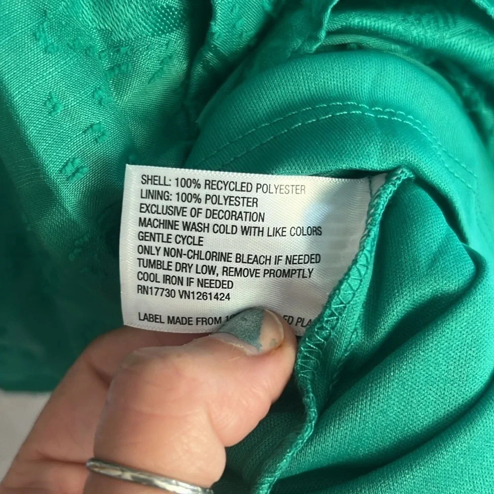 Wild Fable Women's Sleeveless Tiered Fit & Flare Dress Emerald Green Large NWT - Picture 8 of 13